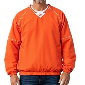 Russell Orange Windbreaker Pullover Jacket XL